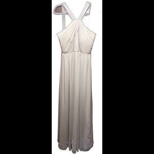 Jenny Yoo Collection Chiffon Sleeveless Bridesmaids Gown Womens Size 12 Beige